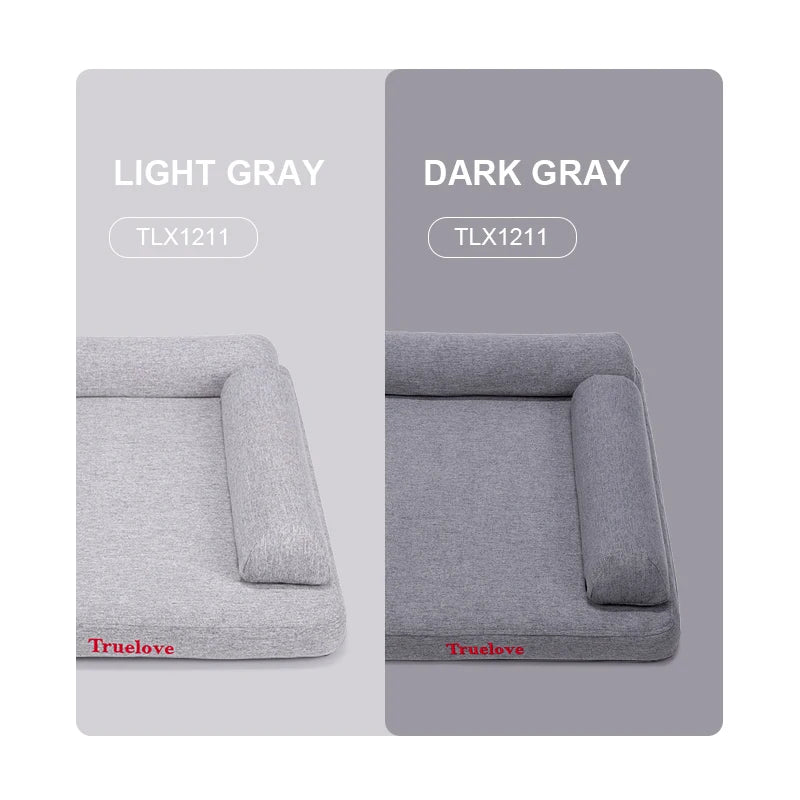 Truelove Pet Bed with Pillow Memory Foam Soft Comfortable Durable 100% Linen Fabric for Cat and Dogs Removable Washable TLX1211