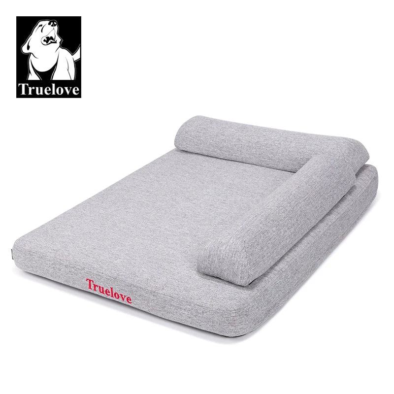 Truelove Pet Bed with Pillow Memory Foam Soft Comfortable Durable 100% Linen Fabric for Cat and Dogs Removable Washable TLX1211