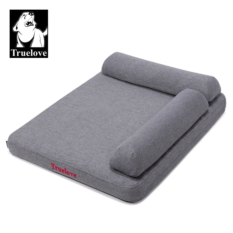 Truelove Pet Bed with Pillow Memory Foam Soft Comfortable Durable 100% Linen Fabric for Cat and Dogs Removable Washable TLX1211